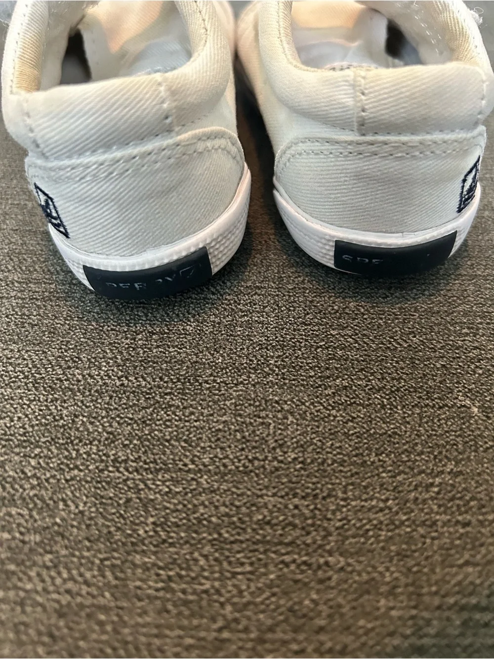 Sperry White Canvas Kids Slip-On Sneakers